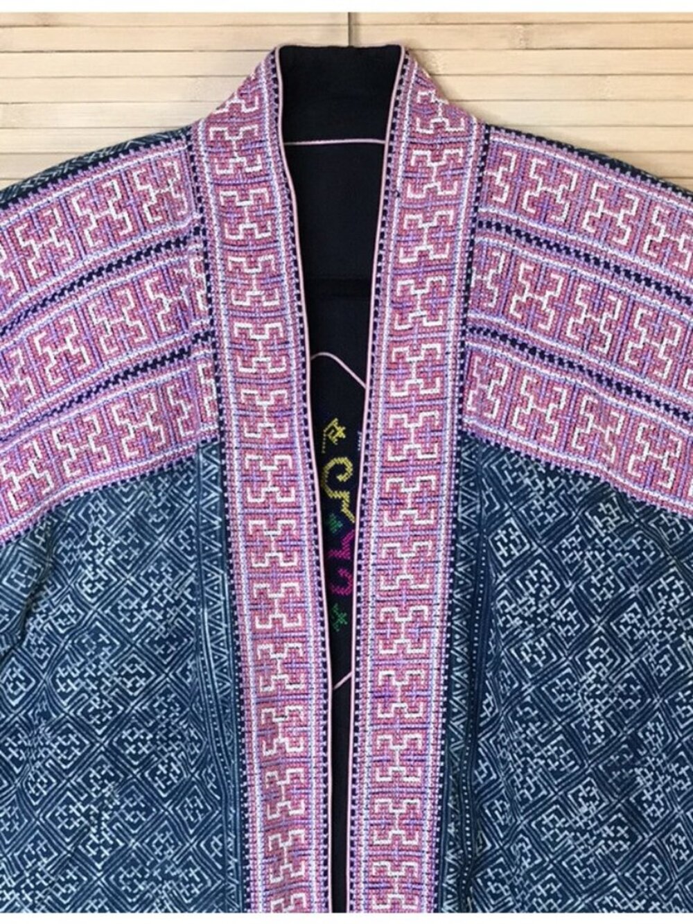 Unbranded Embroidered Reversible Jacket Multicolor Zip Front Pockets Boho Aztec - Picture 2 of 9